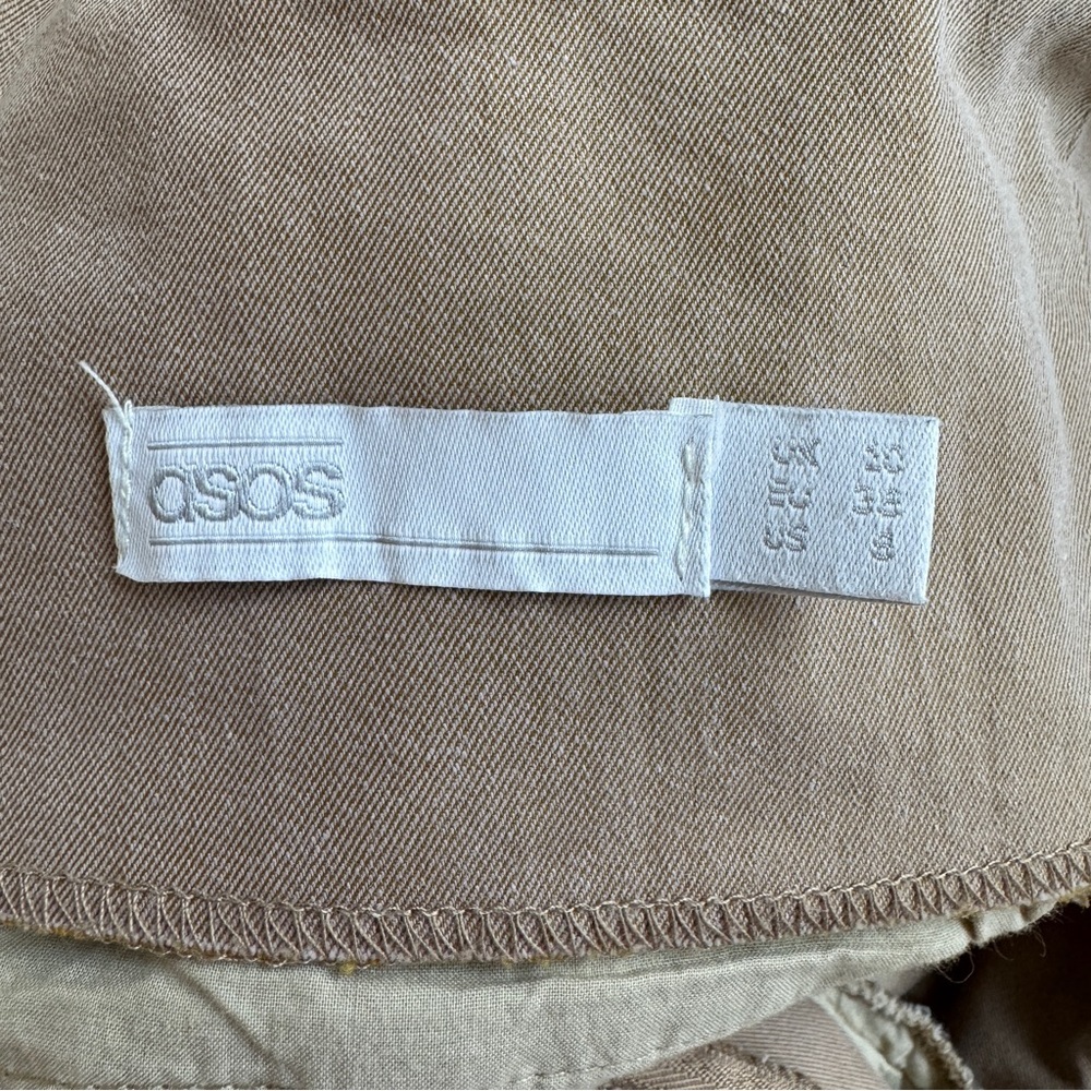 ASOS Khaki Trousers, Tapered Leg with Pockets - Picture 8 of 9